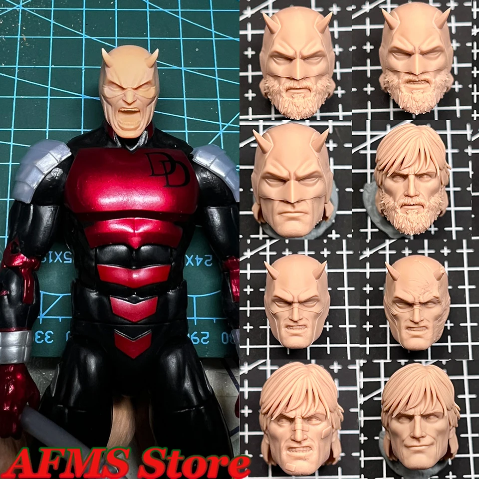 Neprijatý 1/12 Mužský vojak hlava socha Daredevil Matt Murdock Marvel Superpower Superpower Lawyer Model Fit 6 