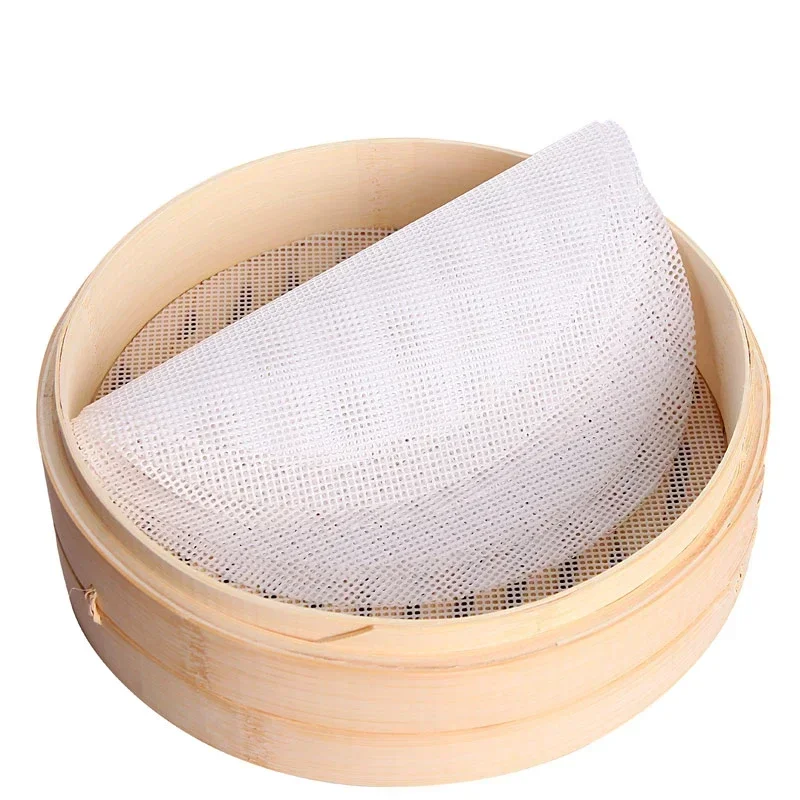 Nepríjemný biely silikónový silikónový bambusový parník Pečenie rohož Dim Sum reštaurácia Kuchyňa pod parníkmi Rat Cooking Opätovne použiteľné náradie