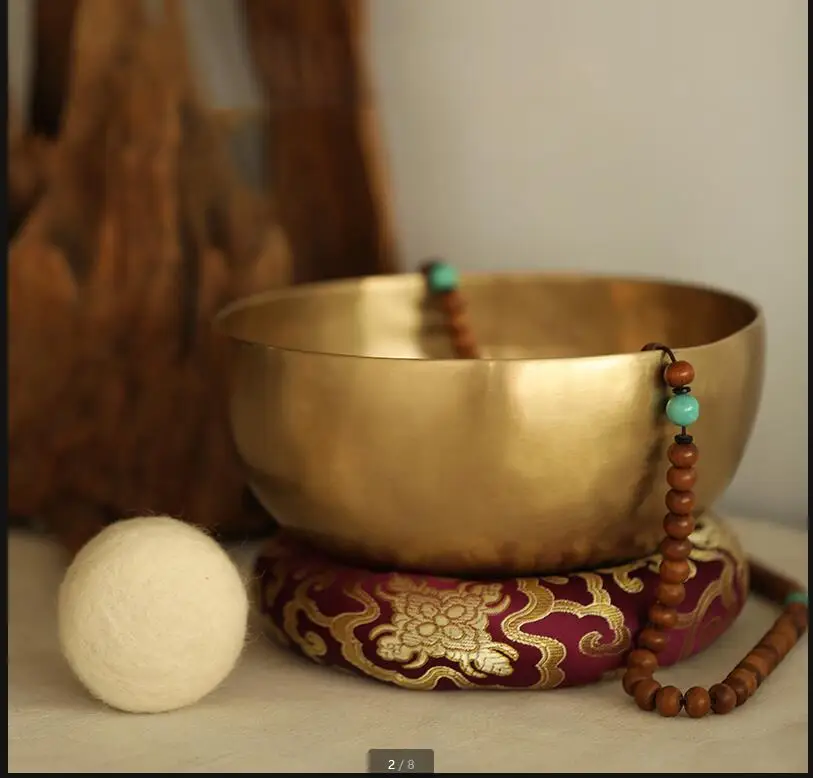 Nepálska ručne vyrábaná medená misa Singing Bowls Buddha Zvuk jóga meditát sanskrit tibetská obeť Budhistické zásoby