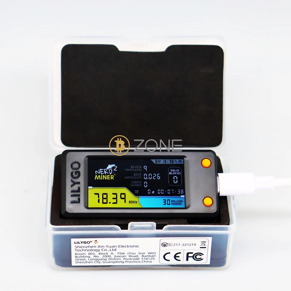 Nerdminer V2 78K Hashrate Bitcoin Solo Mining Machine Nerd Miner s Shell Crypto Solo Miner