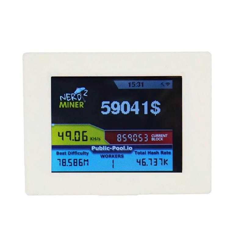 Nerdminer V2 Miner 2,8 palca LCD displej 56 kh/s Hash Solima Solo Miner Nerd Miner BTC Lottery Miner