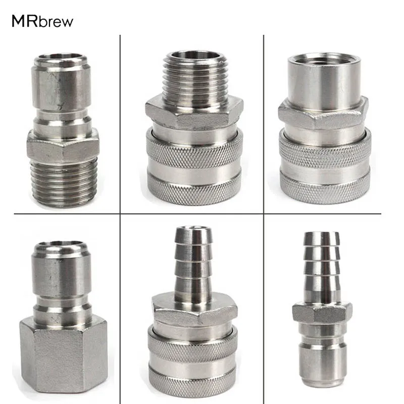 Nerezová oceľ 304 Homebrew pivo Rýchle odpojenie na prerušenie súpravy Lopt Lock Fitting 1/2 