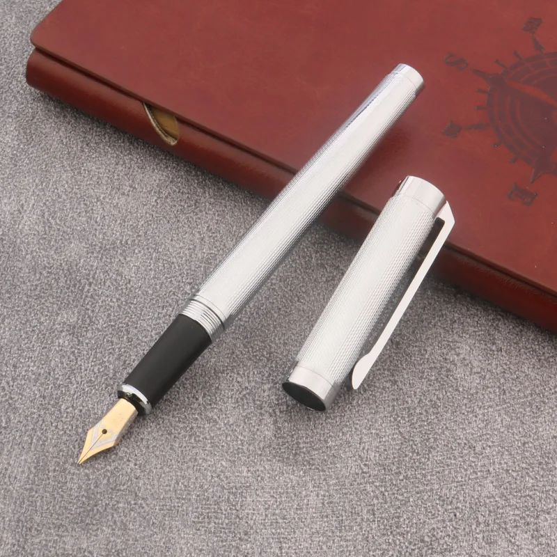 Nerezová oceľ 338 Fountain Pen Metal Atrament Pens Iridium Nib Convertor Filler Student Student Office Kancelária Kancelária