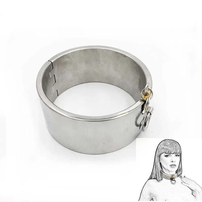 Nerezová oceľ BDSM golier s prsteňovým obmedzením otrokov sexuálny golier fetiš Bondage pre dospelé hry Sex Hračky pre ženy flirtujú 18+
