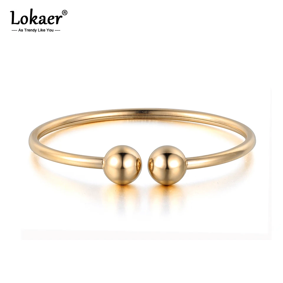 Nerezová oceľ Double Gall Open Cuff Bangles for Women Trendy Rose Gold Party Party Jewelry B18027