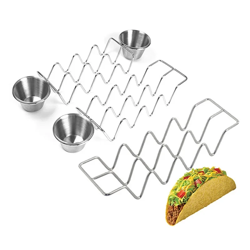 Nerezová oceľ držiak taco držiaky vĺn tvary sloty mexický potravinový stojan maquina para hacer tortillas elektrické varenie empanada koláče