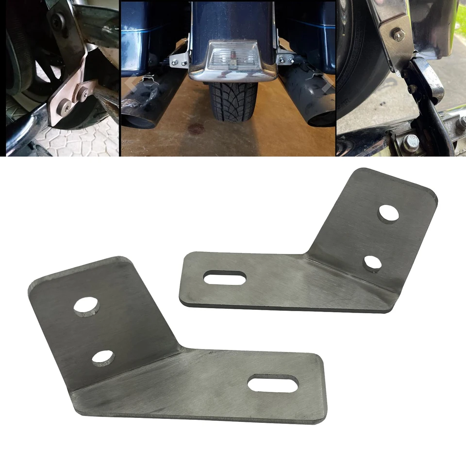 Nerezová oceľ Fix vľavo/pravá strana Fender Saddlebag Broken Rail podporné držiaky vzpery pre Harley Touring flt flHt 1985-2008