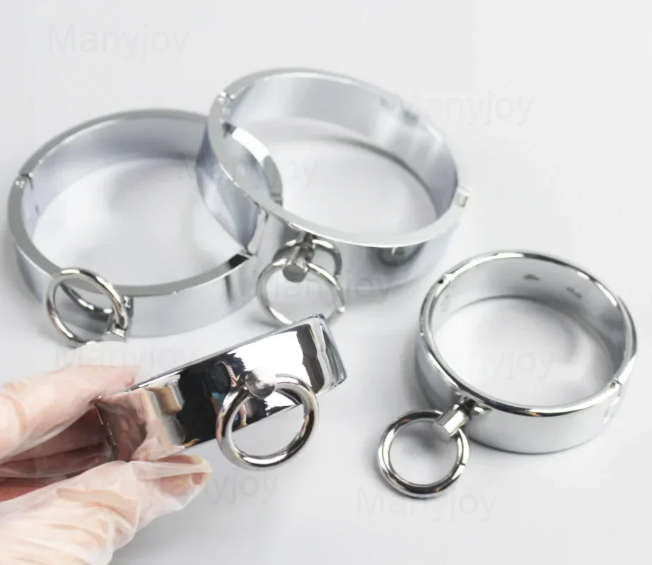 Nerezová oceľ kruhové uzamykateľné putá členkových manžety Mancle Shuckles BDSM Bondage zápästie zápästia dospelých Roleplay Sex Sex Hray pre ženy muži