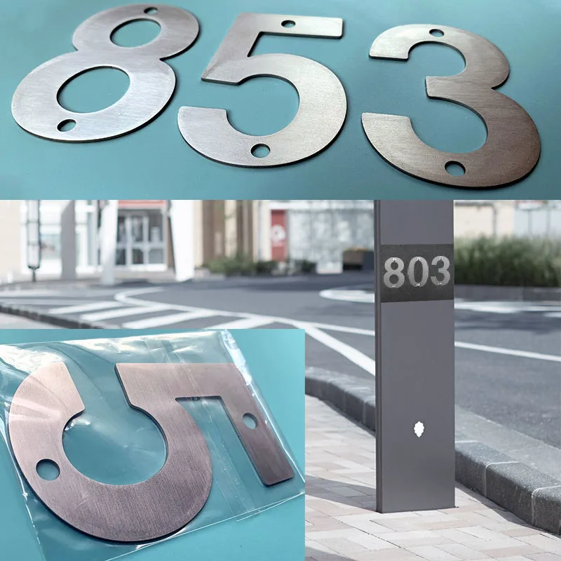 Nerezová oceľ Outdoor House číslo 0 až 9 Kovové dvere Dverne Plates Garden Yard Street Adresa Značky dverí Čísla poštových schránok so skrutkami