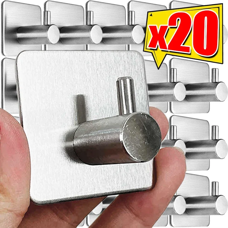 Nerezová oceľ s ťažkým stenou hák Self Adhesive vodotesné úložné háčiky držiak pre kuchynské kúpeľňové organizátor Hook Hook Hackings