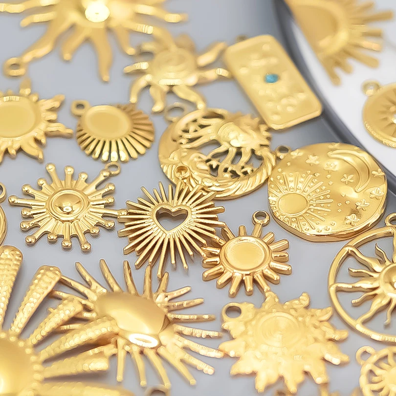 Nerezová oceľ Sun Charm Moon Sunset Charms pre šperky výroby hromadných dodávok z nehrdzavejúcej ocele breloque acier inoxydable