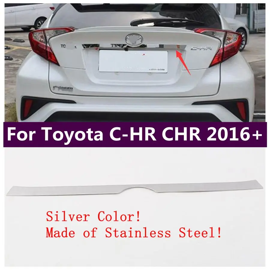 Nerezová oceľ Zadné zadné dvere Strip Tailgate Truck Trunk Cover Exterior Decorácie pre Toyota C -HR CHR 2016 - 2022 Príslušenstvo
