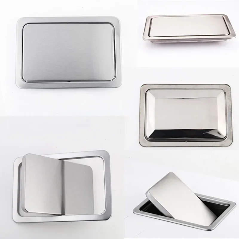 Nerezová oceľ zapustená vstavaná vyvážená vyvážená klapka Vekový kryt kôš kôš na odpadky Can Kitchen Counter Top