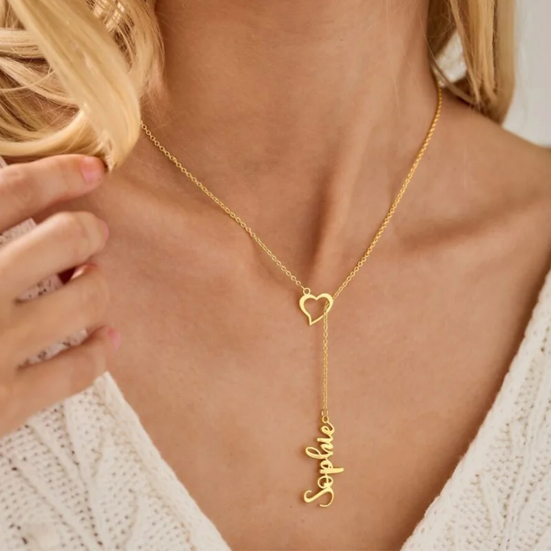 Nerezové vlastné názov náhrdelníkov so srdcom personalizované náhrdelníky pre ženy pre ženy Choker