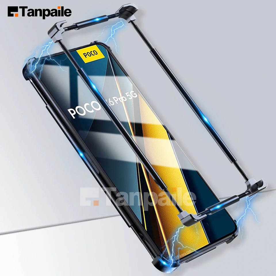 Nerezový hliníkový kovový nárazník Border Puzdro pre Redmi Poco X6 Pro Poznámka 13 12 Turbo ráme