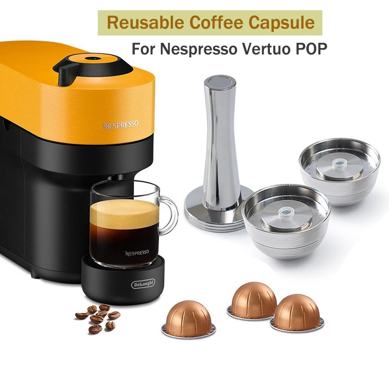 Nespresso Vertuo pop opakovane použiteľná kávová kapsula Vertuolu naplnená z nehrdzavejúcej ocele filtra