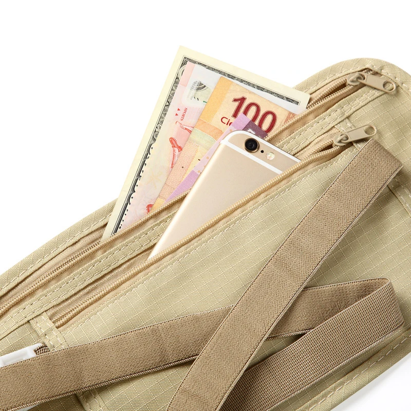 Neviditeľné cestovné pásy balíčky vrecka na pas pasáre v taške Skrytá bezpečnostná peňaženka darček cestovná taška na hrudné balenie Balíka v taške pás