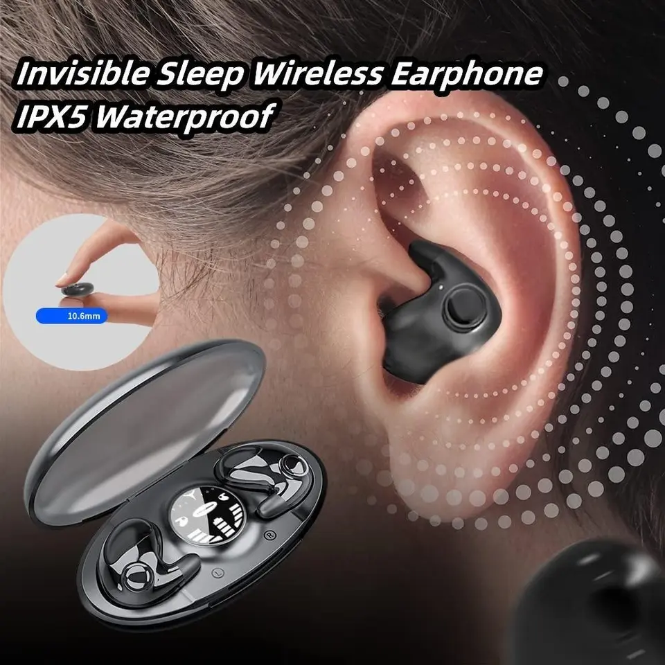 Neviditeľné spánkové bezdrôtové slúchadlá TWS Bluetooth 5.3 Slúchadlá skryté uchy