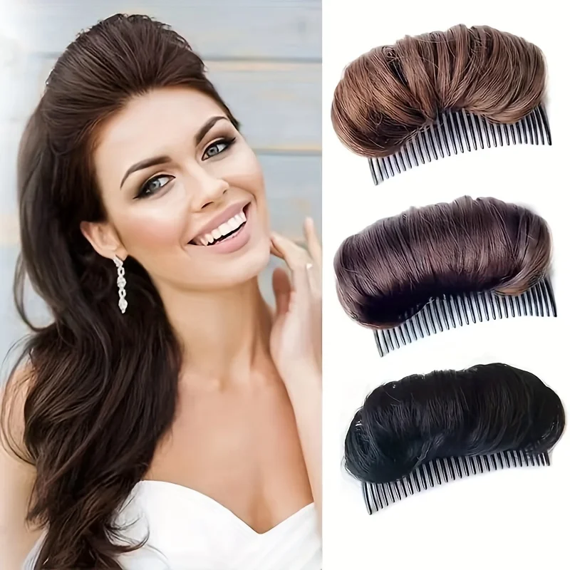 Neviditeľný nadýchaný objem zdvihli vlasy vlasy pre ženy pre ženy Fluffy Hair Clip Hair Bun False vlasy Fluffy Parochňu Hread Syntetické vlasy