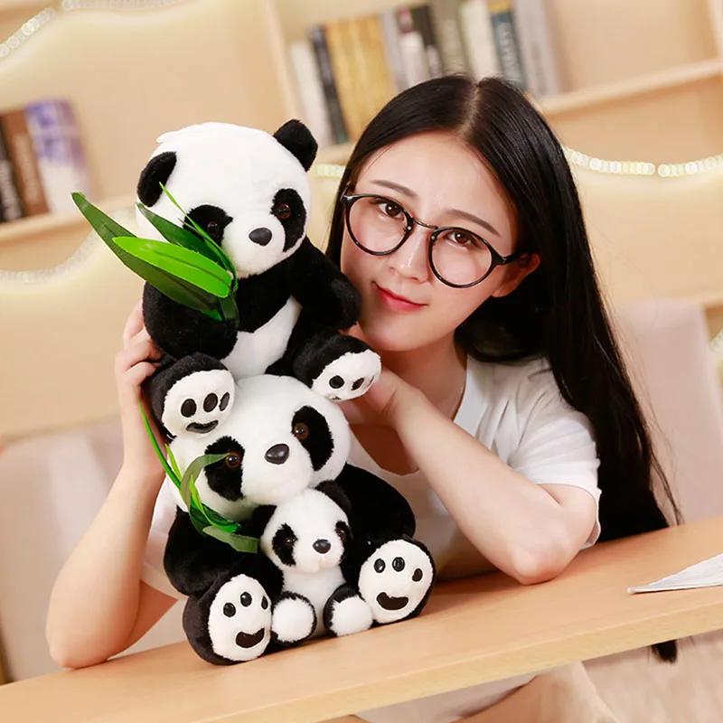 New Case 23-50 cm plyšové panda hračky roztomilé plnené zvieracie bábiky Matka a syn darček pre deti Dievčatá Domáce dekorácie vianočný darček