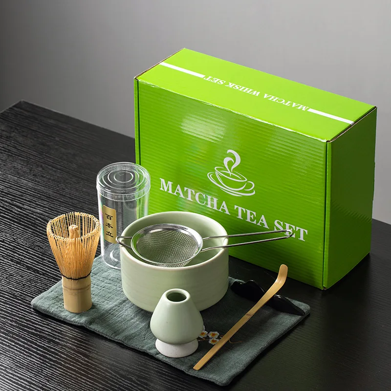 New Case Matcha Tea Set Straight Bowl Matcha Scope Ceramic TEA MODE Kávové náradie Sada japonských čajových doplnkov