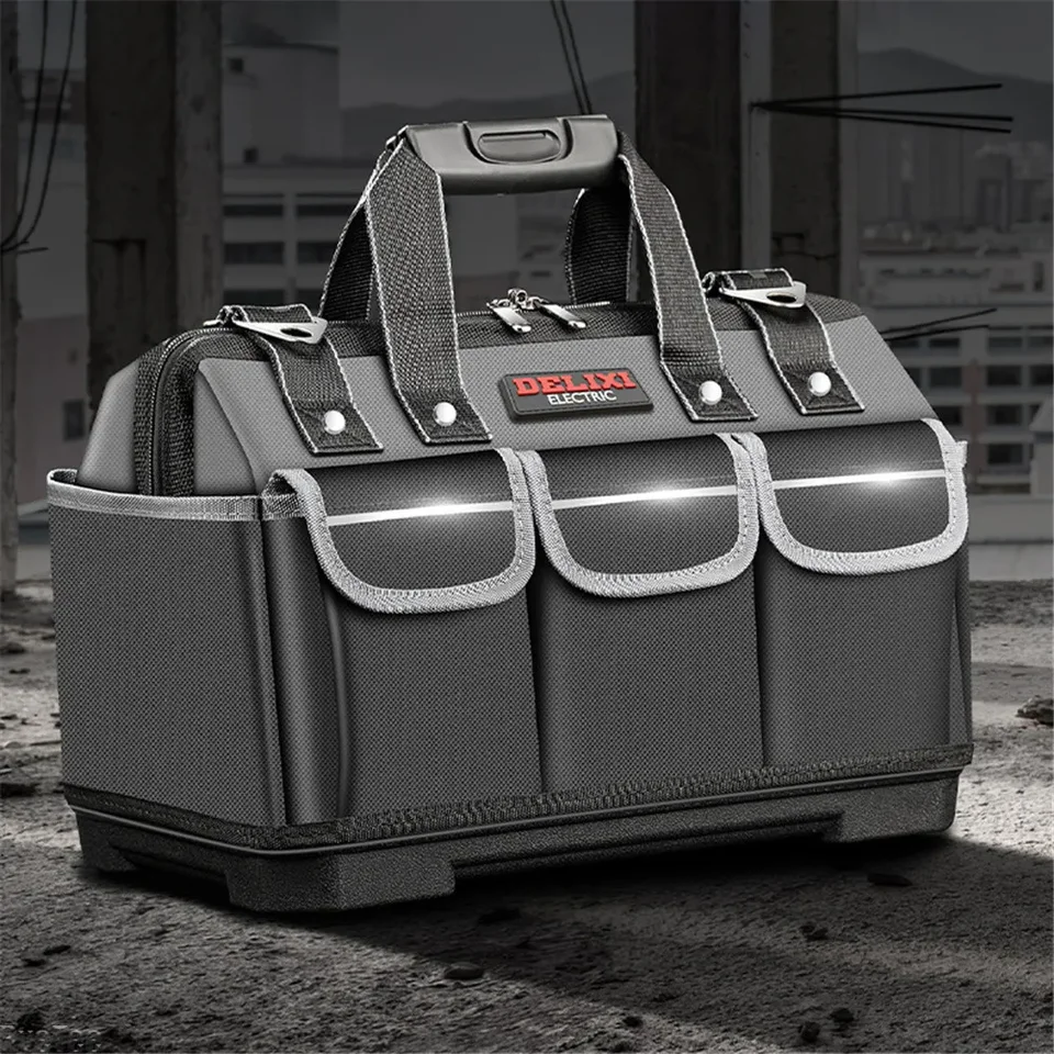 New Delixi 1680d Oxford Gray Organizátor Nástroje na náradie veľké náradie pre elektricko -stolárske mechanické skladovacie náradie