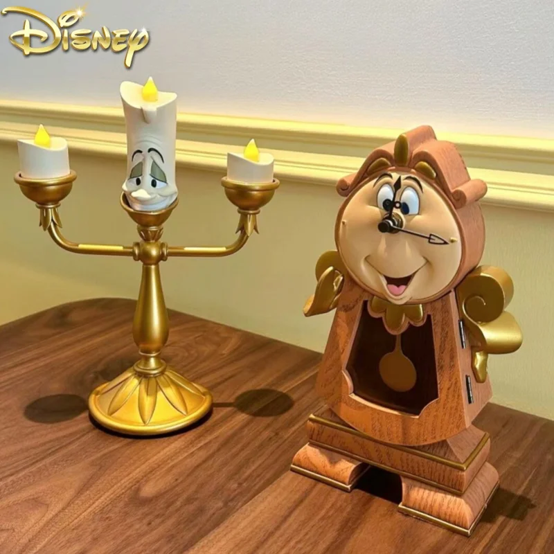 New Disney Beauty and the Beast Action Figures Cogsworth Mr Clock Lumiere Candle Lamp Socha postava Model Domáce dekorácie Darčeky
