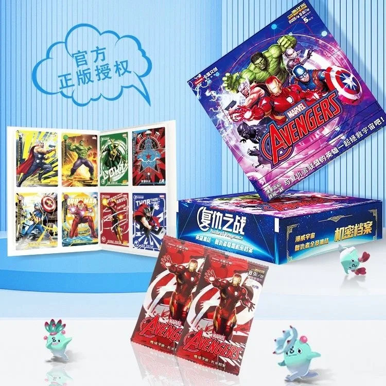 New Disney Cartoon Original Avengers Anime Figures Cards Cards Iron Man Collection Cards Hračky darčeky