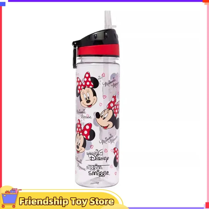 New Disney Minnie Black Red Dot Straw Cup 650 ml Karika