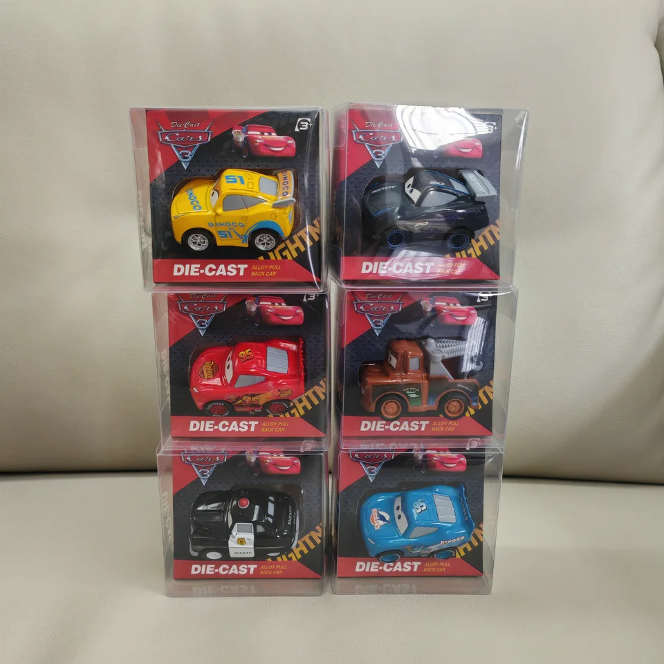 New Disney Pixar Cars Pullback Car Lightning McQueen Matt Jackson Storm 1:55 Diecast Model Model auta hračky pre deti hračky vianočné darček