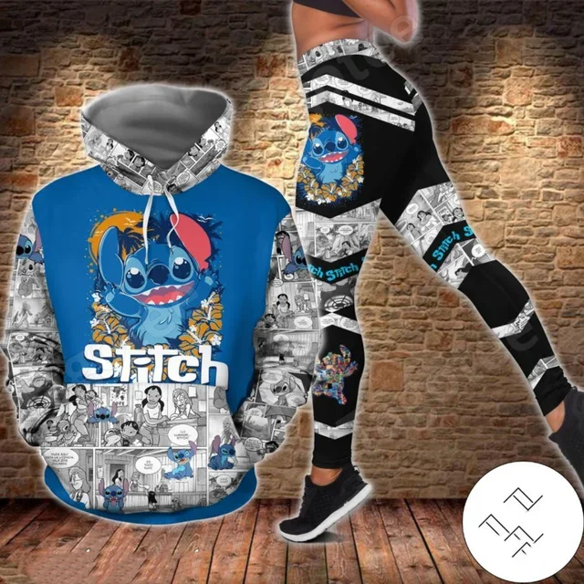 New Disney Stitch 3D Hoodie Dámska kapucňa legín