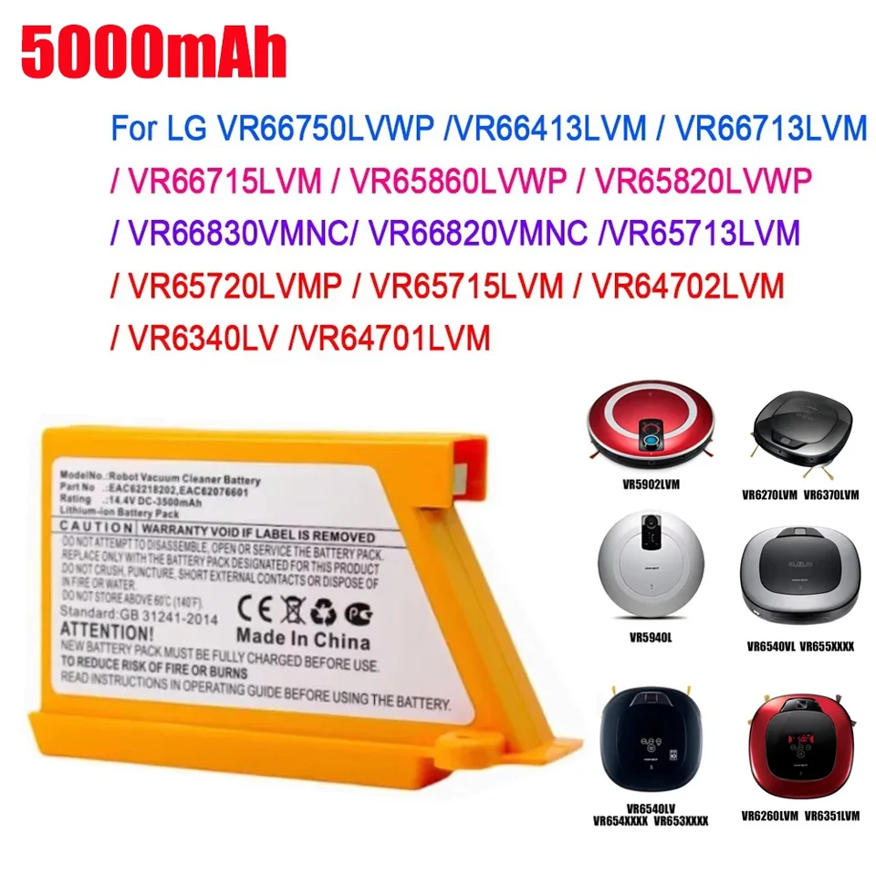 New EAC62218205 pre LG Sweeping Robot Battery EAC60766107 EAC60766109 EAC62218207 VR6260LVM R76tim M970I VR5940L 32.9WH