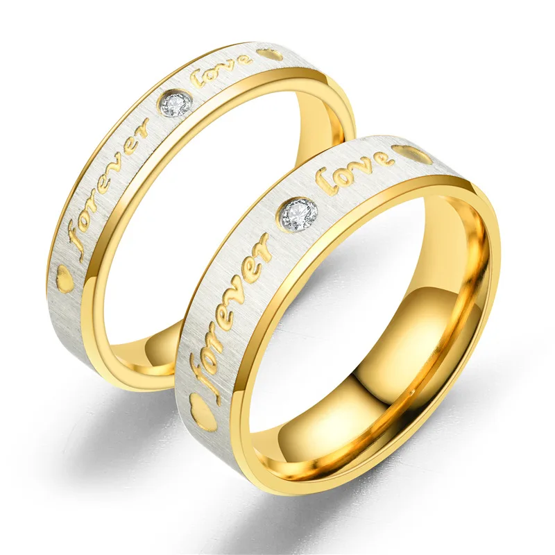 New Forever Love Pár prsteň pre ženy Men Srdce Nerezová oceľ snubný prsteň Móda móda Party šperky
