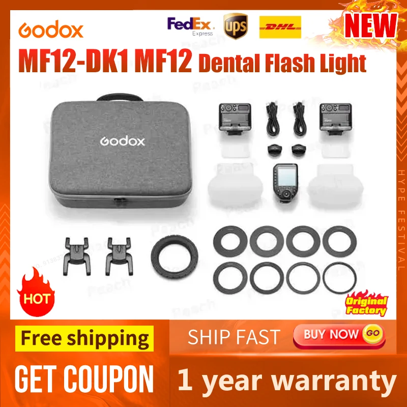 New Godox MF12-DK1 MF12 Dental Flash Light TTL Flash 2,4 GHz Wireless Control Speedlight pre Sony A6400 A74 A7R5 ZV-E10