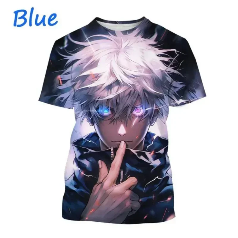 New Gojo Satoru a Itadoru Yuji 3D tlač Tričko Men Príčinné jujutsu kaiju grafické tričko Harajuku Street Tops Tops Tops Clothing