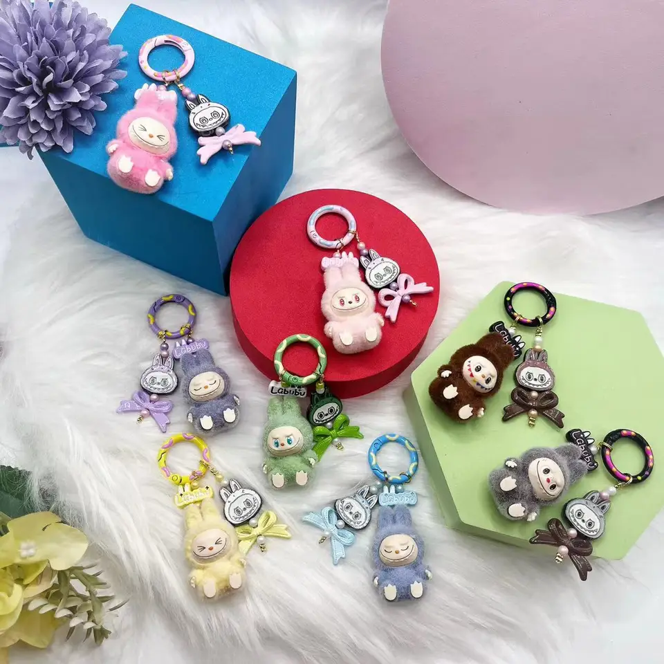 New LaBubu Kawaii Keychain Pendant Kawaii Cartoon Telefón Retiazka roztomilý batohový batoh