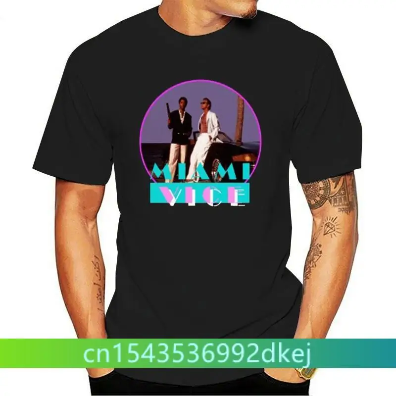 New Miami Vice Retro televízny seriál Don Johnson Men's Black T-Shirt Siet S TO 3XL THIRLE Castle Men Obliekanie 2018