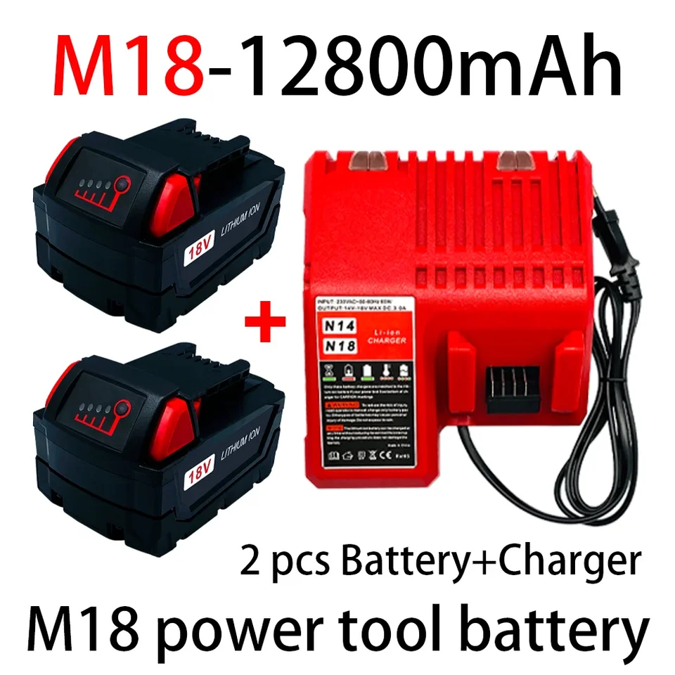 New Milwaukee M18 48-11-1815 48-11-1850 2646-20 2642-21Ct Service M18 Kladné nabíjačka batérie 18V 12800MAH