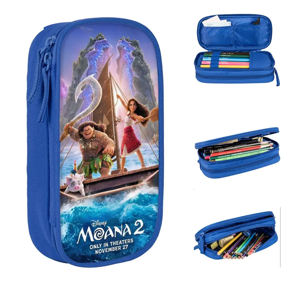 New Moana Movie Maui Cartoon Darček ceruzka Puzdro pre deti ceruzka Box pre dievčatá chlapci v taške Pen pre školské potreby