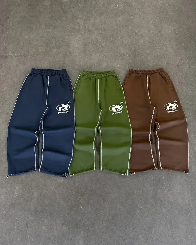 New Protect Series Casual Pants Cargo Streetwear Women Women vyšívané listy tepláky y2k harajuku americké retro nohavice retro štýlu