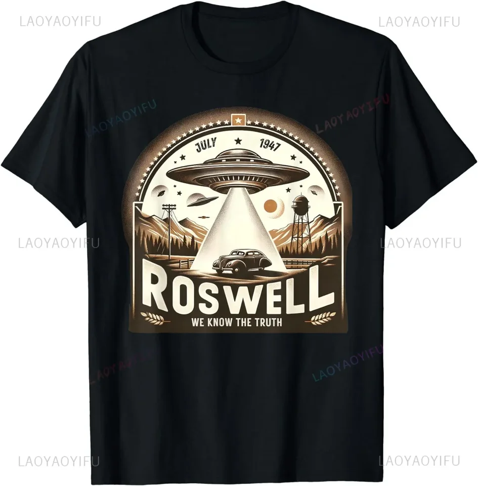New Roswell 1947 Alien Retro Style Area 51 Roswell Casual Cotton Tričko