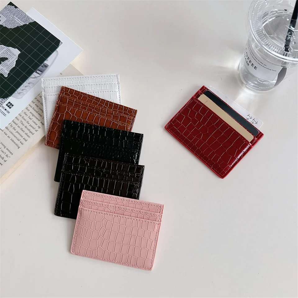 New Slim Pu Leather Pánska peňažná karta peňaženka Muž Male Mini ID Business kreditná karta Držiteľ malá karta držiteľa karty pre ženy