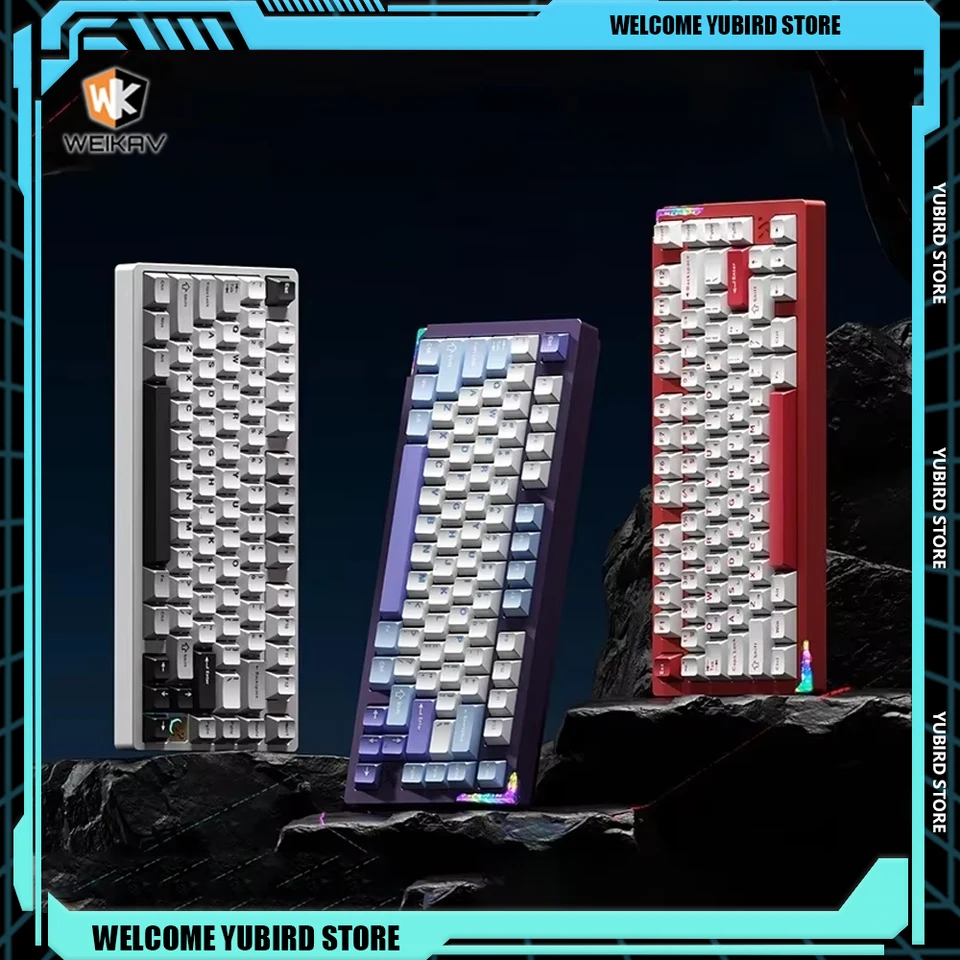 New Spot Weikav Stars75 Mechanická klávesnica zliatiny hliníkovej zliatiny QMK prostredníctvom bezdrôtového Buletooth Tri-režim Prispôsobenie Gering Hering Keyboard Darče