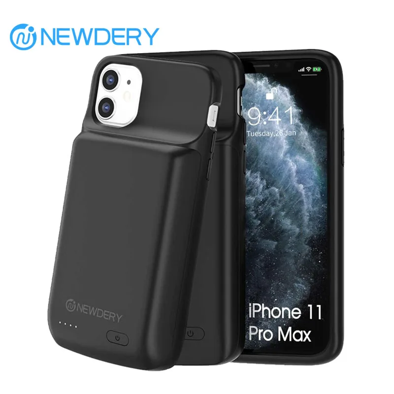 Newdery 10000 mAh batéria pre puzdro pre iPhone 11 Pro Max Prenosné ochranné nabíjacie puzdro Rozšírené nabíjateľnú batériu Power Bank Bank