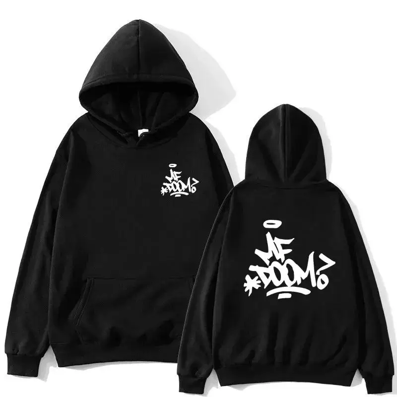 Newrapper MF Doom Madvillain Maskovaný muž kapucňa Harajuku Double Side Stričná mikina Muži Ženy Hip Hop Hop Hoodie Streetwear