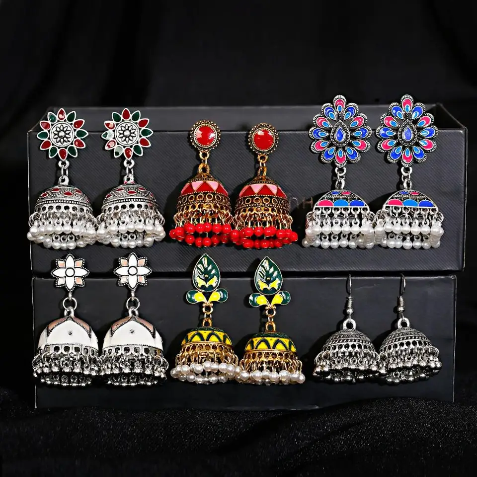 Nezvyčajné náušnice pre ženy vtipné Kolczyki Indické šperky ušné prstene Bollywood Príspevky Zastupy Piercing Vintage náušnice