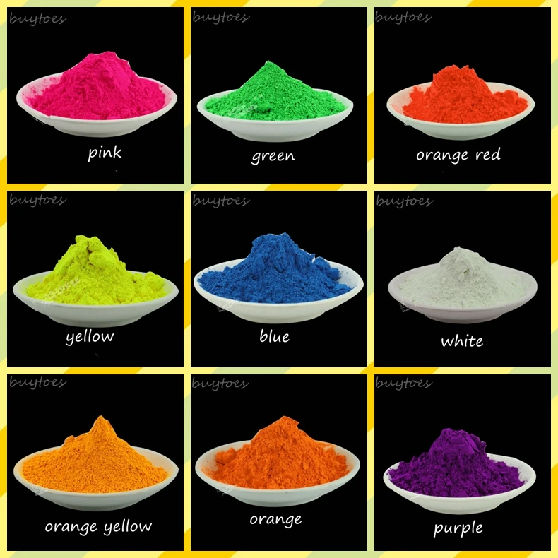 Neónovo farebné fluorescenčné práškové fosforové pigment pre tlače farby mydla NEON PLACKET ART LICKY, 10G/LOT, len na farbe