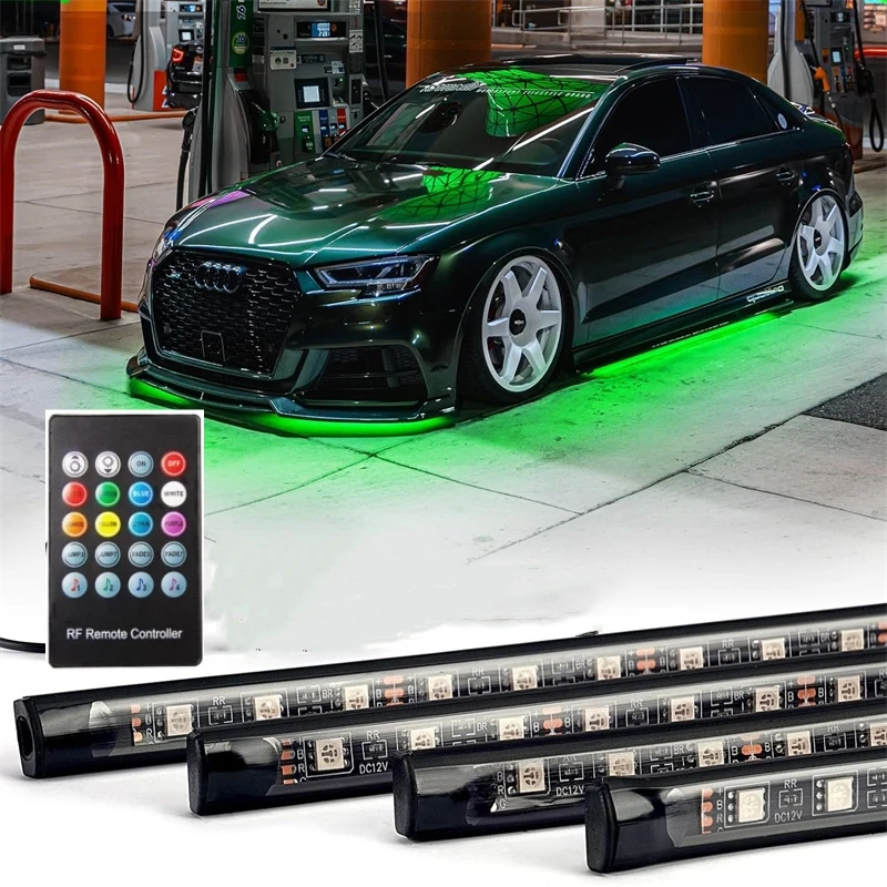 Neónové LED RGB auto podľahlé spodné svetlo Light Diaľkový diaľkový ovládač/App