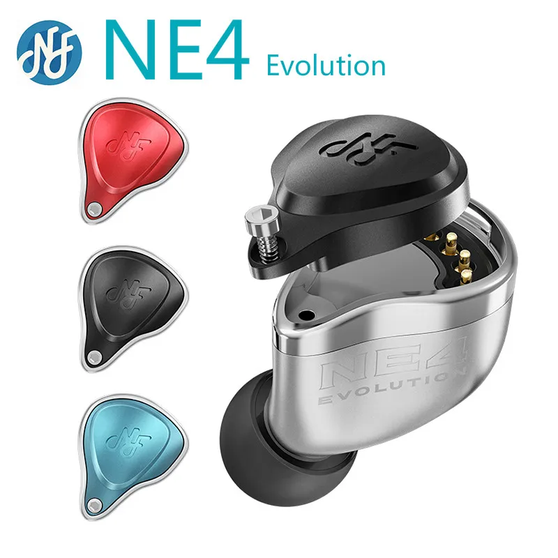 NF Audio Ne4 Evolution 4BA slúchadlá HIFI Hudobný monitor audiofilu slúchadlá s vymeniteľnými frekvenčnými deliacimi sa čelnými doskami IEMS