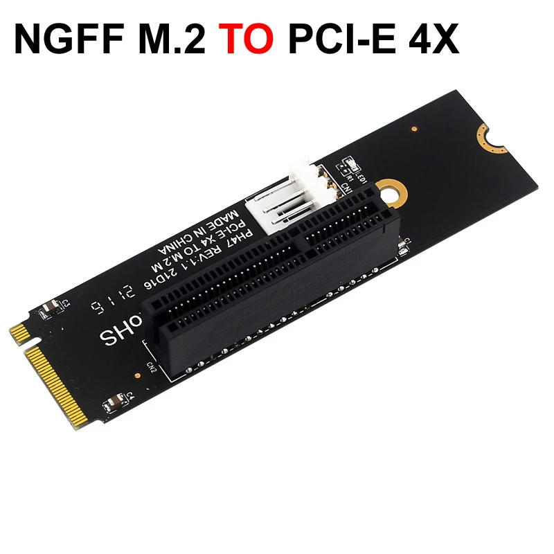 NGFF M.2 M.22280 2260 až PCI-E 4X Riser Card M2 M KECE PCIE X4 X8 X16 Adaptér LED indikátor SATA SATA SASER pre bitcoinový baník MI MI